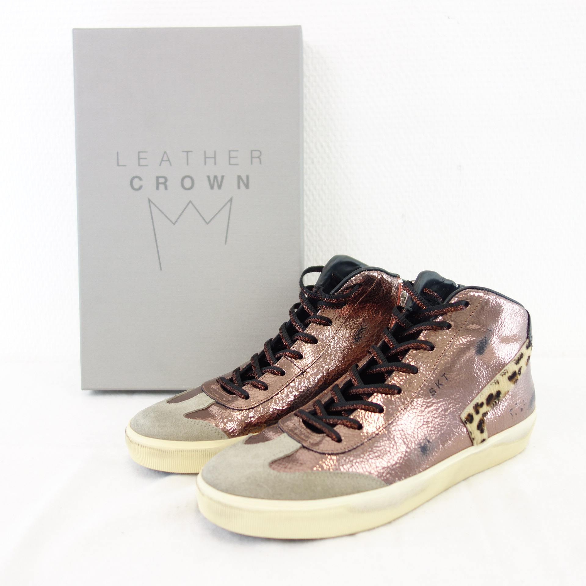 Leather crown high 2025 top sneakers